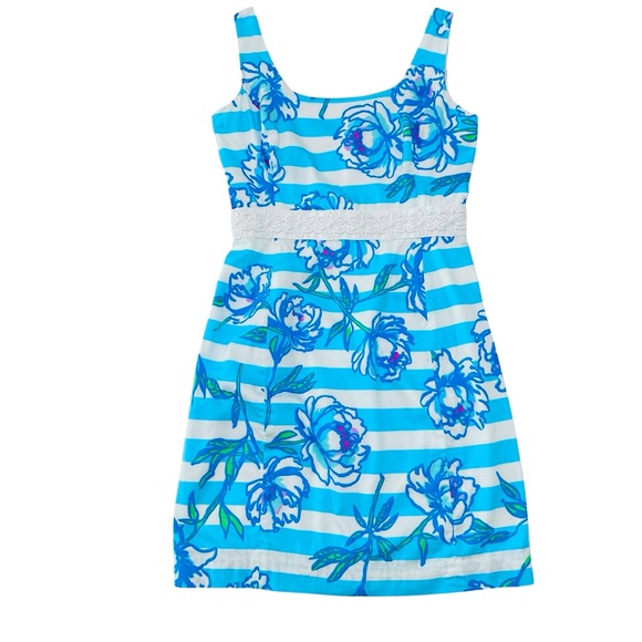 Lilly Pulitzer Serena Dress Shorely Blue Tossing the Line Women's Size 8 **READ* - Picture 1 of 16